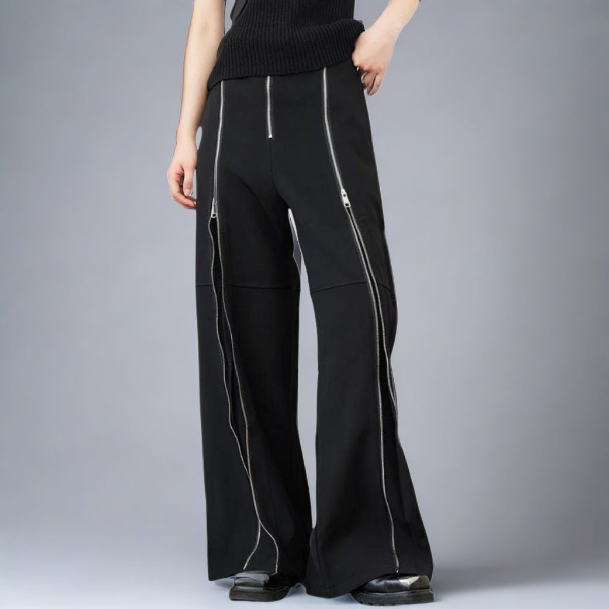 ECHT - ECHT Black Flare Pants on Designer Wardrobe