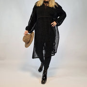 Gothic Net Knitted Pullover Dress-SimpleModerne