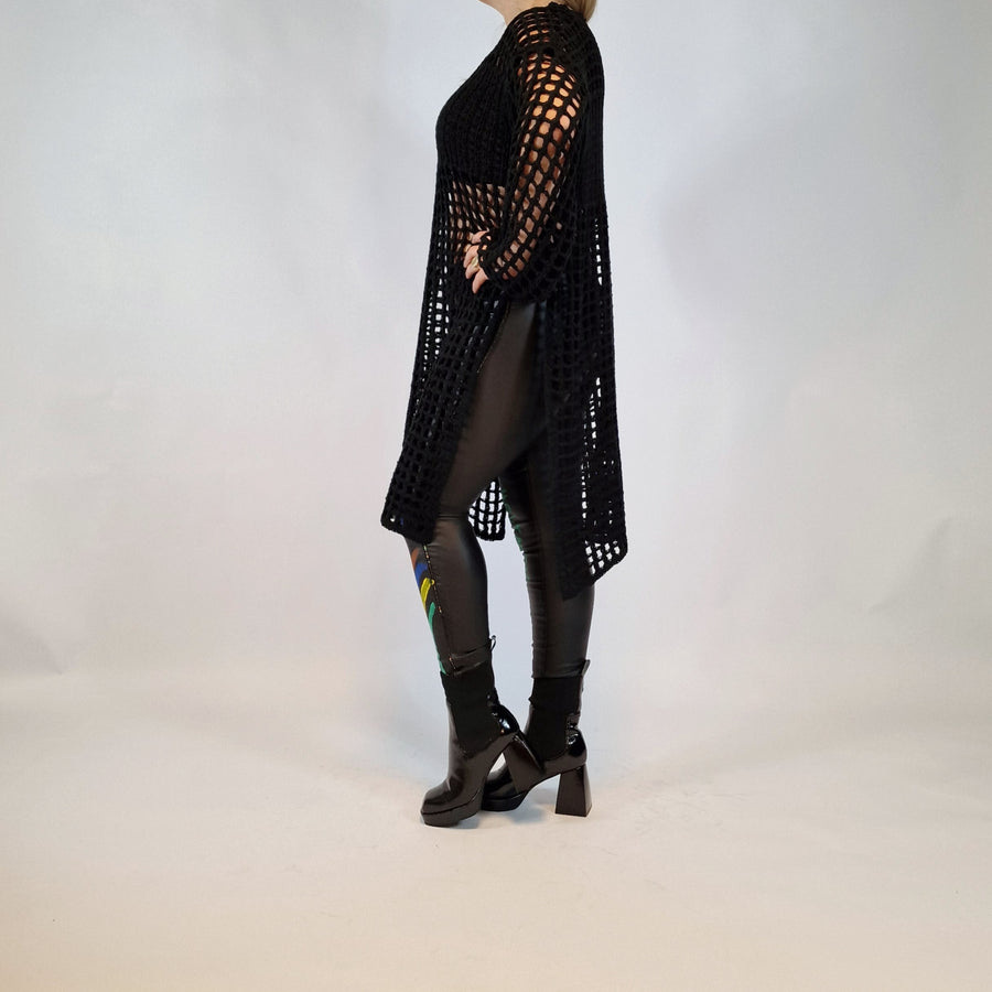 Gothic Net Knitted Pullover Dress-SimpleModerne