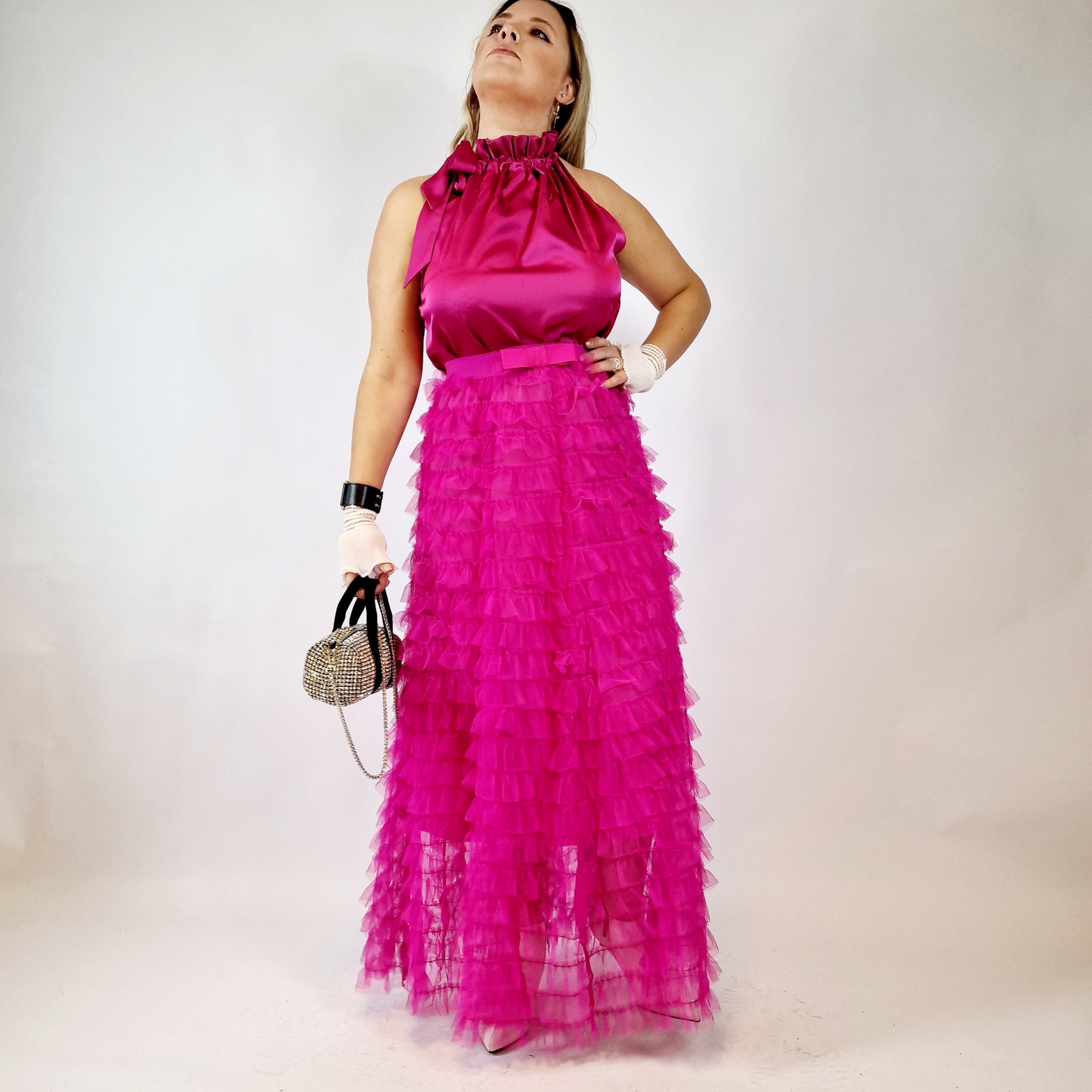 Maxi rok online roze