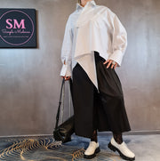 Asignete Korean Style Asymmetrical Cut Shirt-SimpleModerne