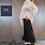 Asignete Korean Style Asymmetrical Cut Shirt-SimpleModerne