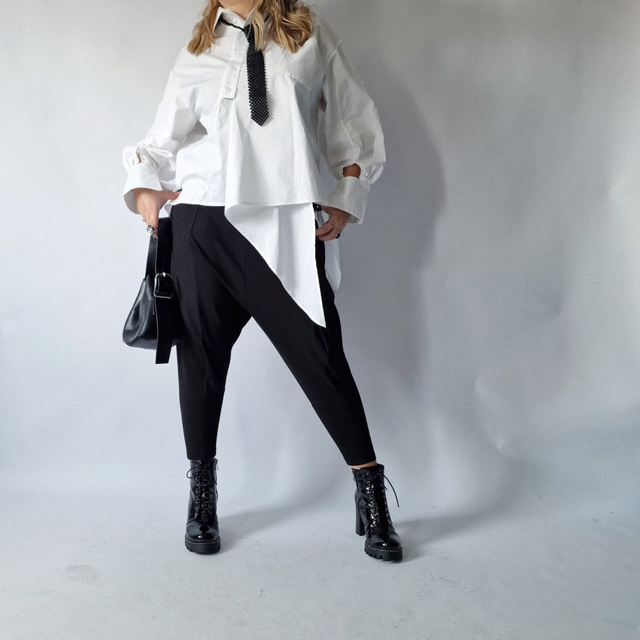 Asignete Korean Style Asymmetrical Cut Shirt-SimpleModerne