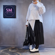 Asignete Korean Style Asymmetrical Cut Shirt-SimpleModerne