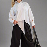 Asignete Korean Style Asymmetrical Cut Shirt-SimpleModerne