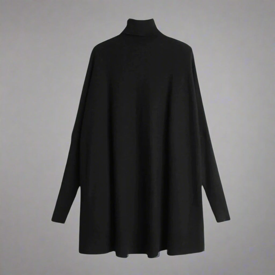 Basic Oversize Fit Black Pullover for Office-SimpleModerne