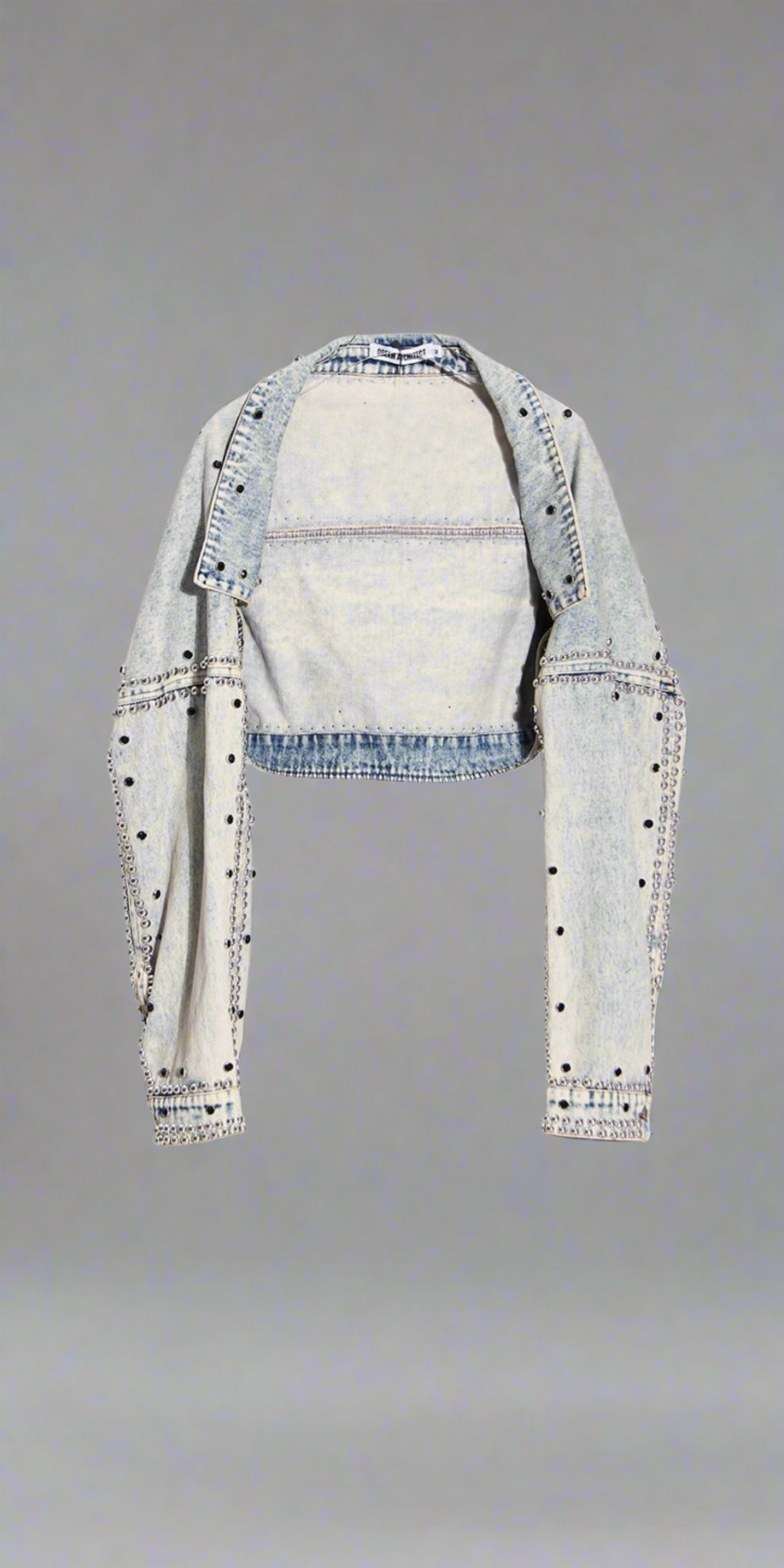 Studded Cropped Denim Jacket