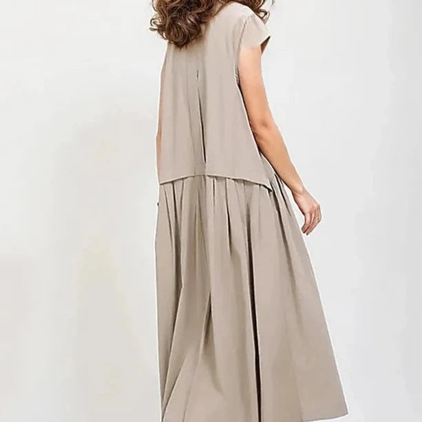 Cargo Style Sleeveless Khaki Dress-SimpleModerne