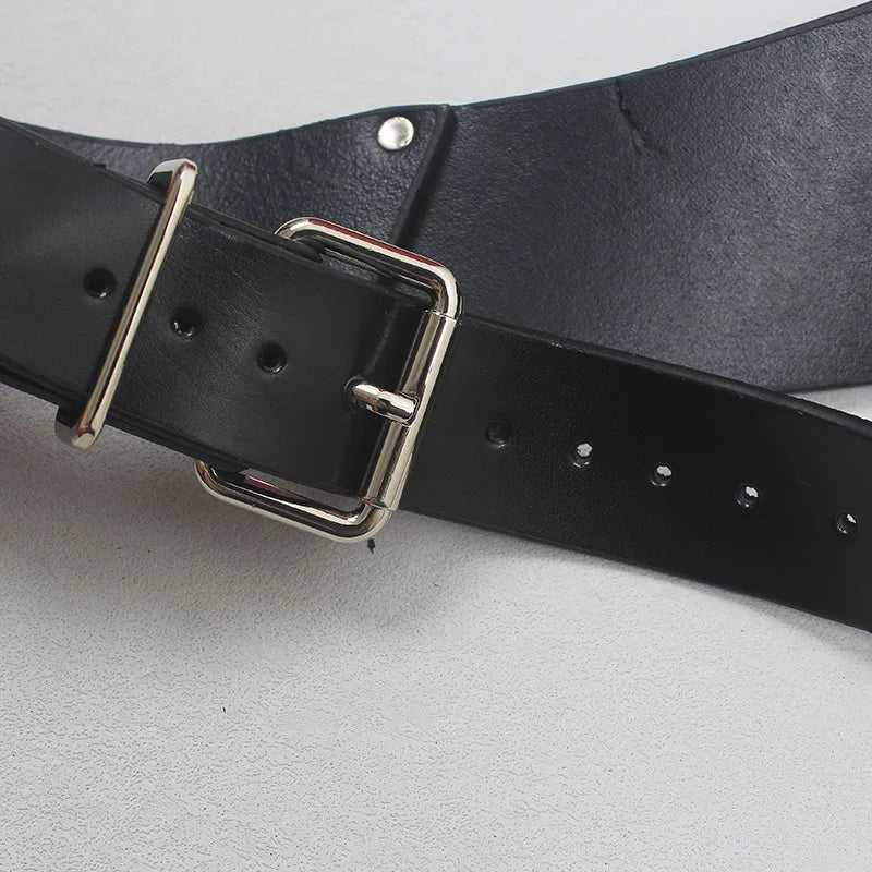 Casual Minimal Goth Buckled Belt-SimpleModerne