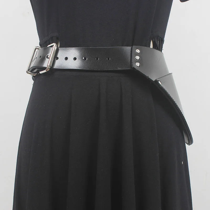 Casual Minimal Goth Buckled Belt-SimpleModerne