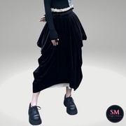 Casual Minimal Goth Irregular Design Layered Skirt-SimpleModerne