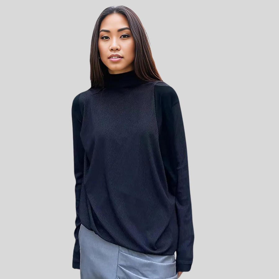 Casual Minimal Goth Irregular Design Pullover-SimpleModerne