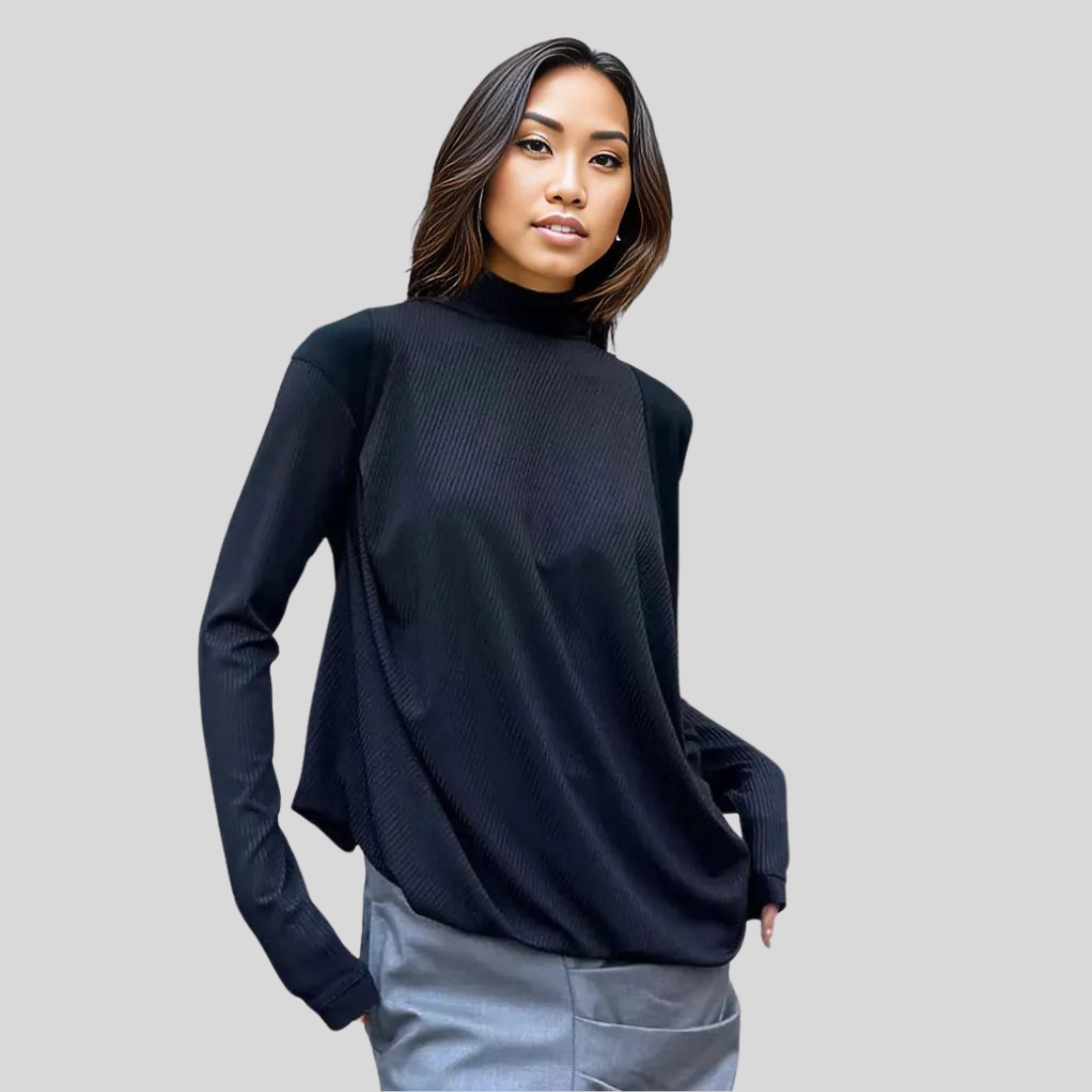 Casual Minimal Goth Irregular Design Pullover-SimpleModerne