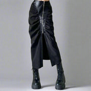 Casual Minimal Goth Irregular Design Skirt-SimpleModerne