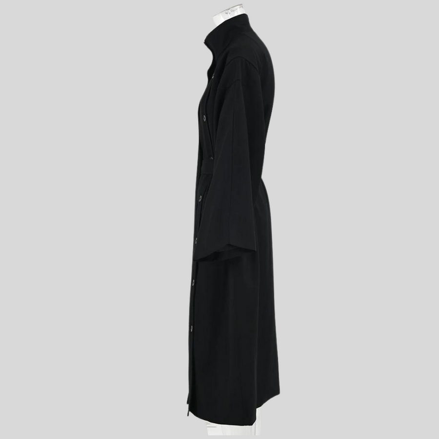 Casual Minimal Goth Irregular Design Trench Coat-SimpleModerne