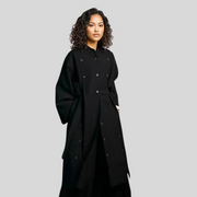 Casual Minimal Goth Irregular Design Trench Coat-SimpleModerne