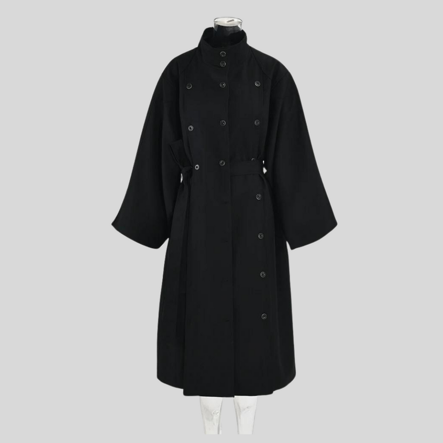 Casual Minimal Goth Irregular Design Trench Coat-SimpleModerne