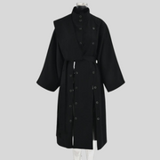 Casual Minimal Goth Irregular Design Trench Coat-SimpleModerne