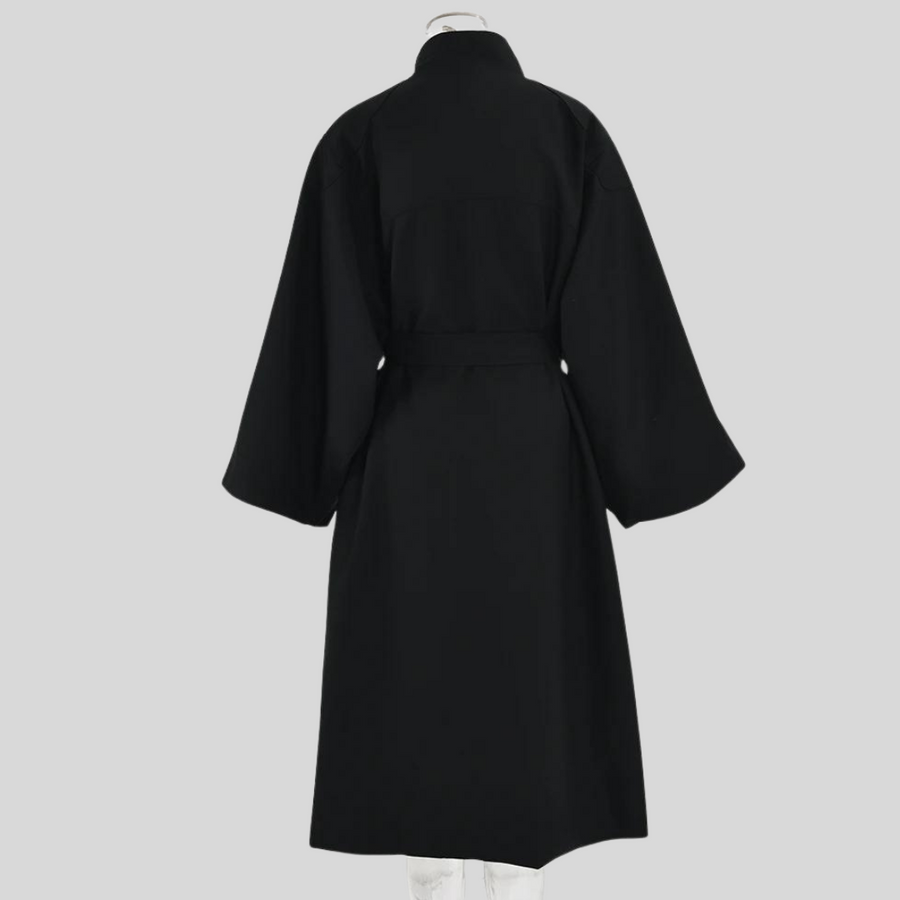 Casual Minimal Goth Irregular Design Trench Coat-SimpleModerne