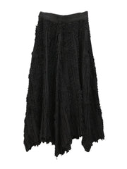 Casual Minimal Goth Pleated Design Maxi Skirt-SimpleModerne