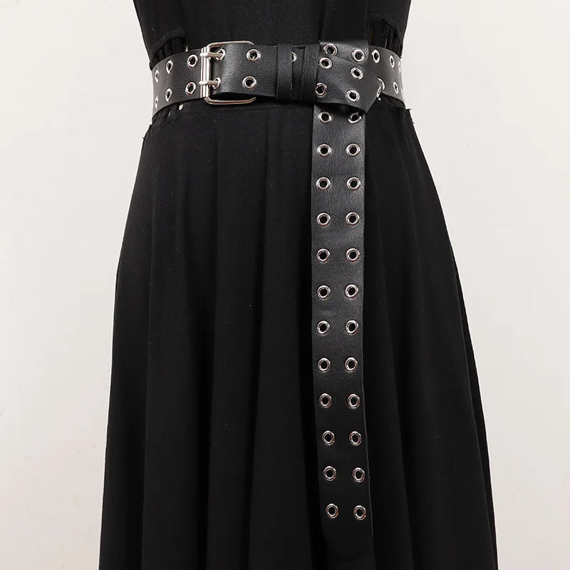 Casual Minimal Goth Rivet Belt-SimpleModerne