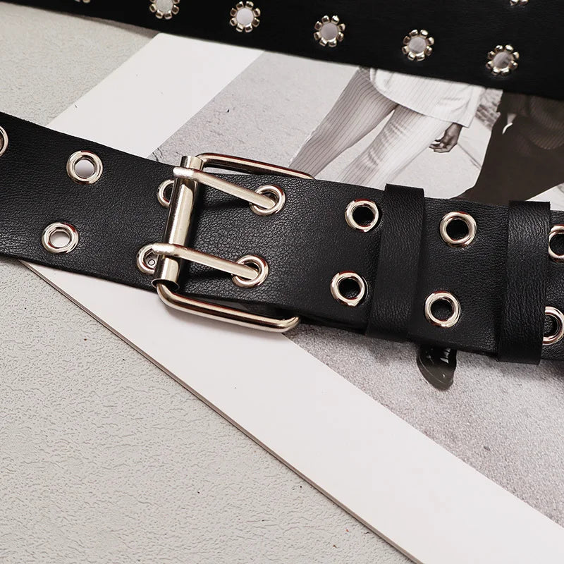 Casual Minimal Goth Rivet Belt-SimpleModerne