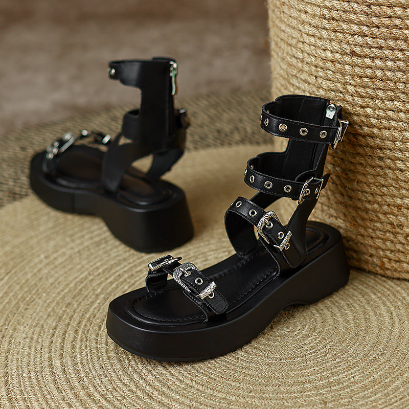 Casual Minimal Goth Rivet Sandals-SimpleModerne