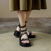 Casual Minimal Goth Rivet Sandals-SimpleModerne