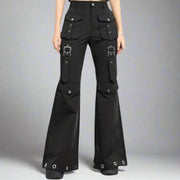 Casual Minimal Goth Trendy Cargo Trousers-SimpleModerne