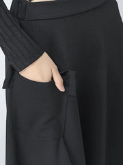 Casual Minimal Goth Wide-Legged Harem Trousers-SimpleModerne