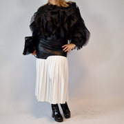 Chic Fluffy Black Blouse-SimpleModerne