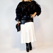 Chic Fluffy Black Blouse-SimpleModerne