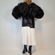 Chic Fluffy Black Blouse-SimpleModerne