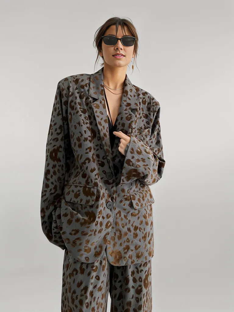 Chic Leopard Print Blazer-SimpleModerne