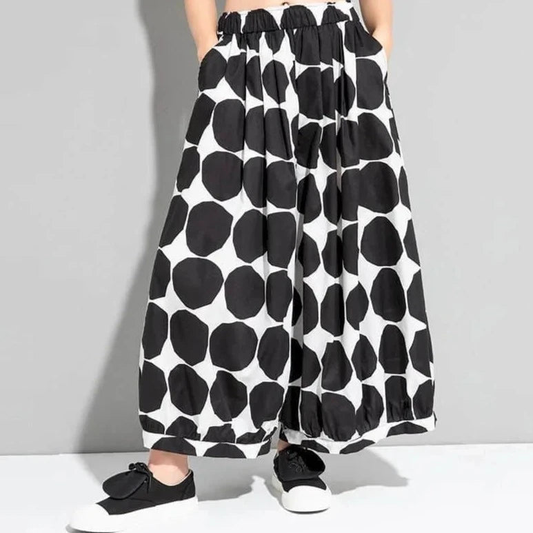 Polka dot wide leg trousers best sale