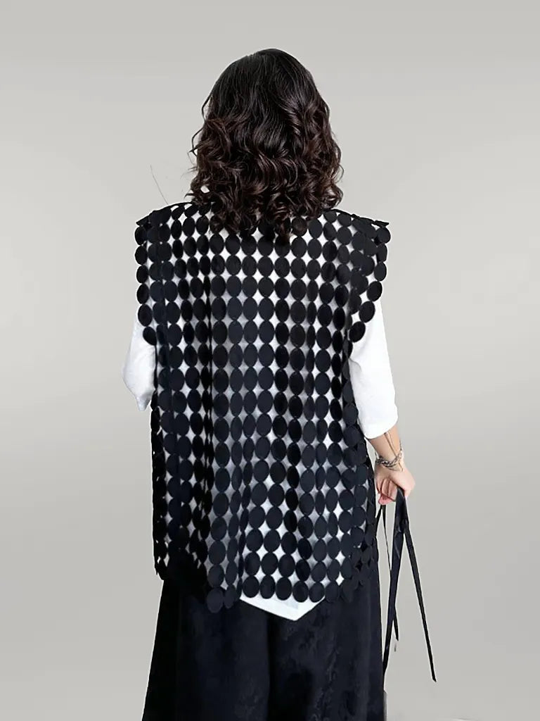 Edgy Circle Pattern Net Vest-SimpleModerne