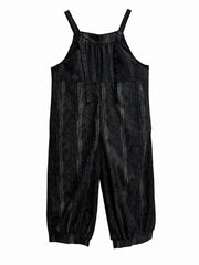 Effortless Chic: Black Relaxed-Fit Jumpsuit with Adjustable Straps-SimpleModerne