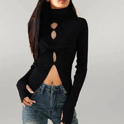 Gothic Style Cut Out Sweater-SimpleModerne