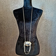 Gothic Style Shell Necklace with Metal Bag Pendant - Unique Statement Piece-SimpleModerne