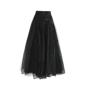 Gothic Style Tulle Skirt with Buckle Closure-SimpleModerne