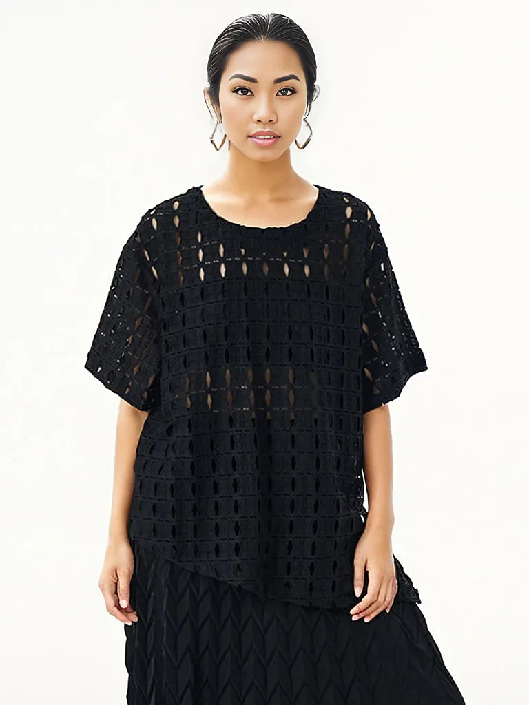 Irregular Design Net T-Shirt-SimpleModerne