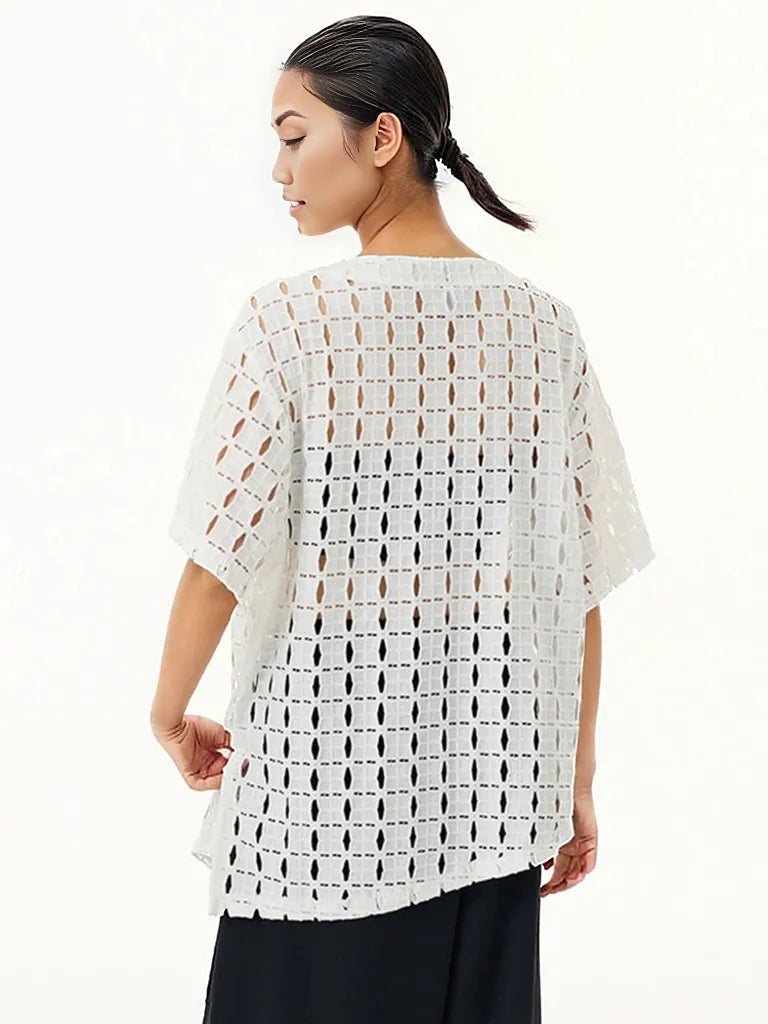 Irregular Design Net T-Shirt-SimpleModerne