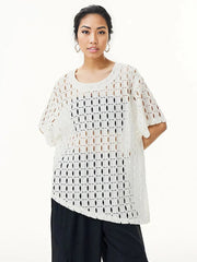 Irregular Design Net T-Shirt-SimpleModerne