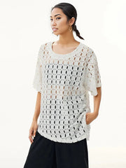 Irregular Design Net T-Shirt-SimpleModerne