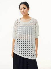 Irregular Design Net T-Shirt-SimpleModerne