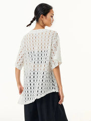 Irregular Design Net T-Shirt-SimpleModerne