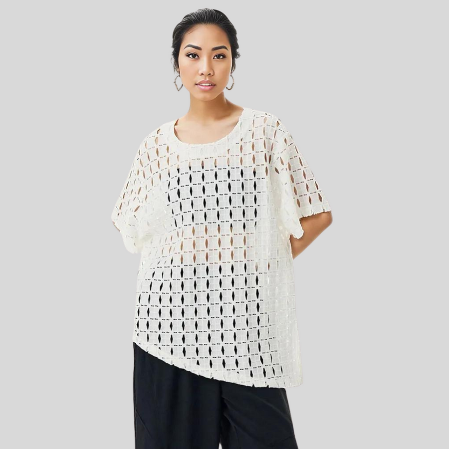 Irregular Design Net T-Shirt-SimpleModerne