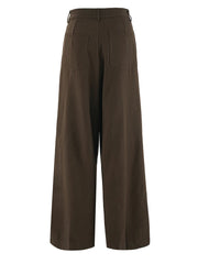 Irregular Design Trousers with Pleated Front-SimpleModerne