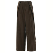 Irregular Design Trousers with Pleated Front-SimpleModerne