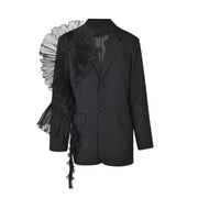 Jazz Up Blazer with Organza Decoration-SimpleModerne